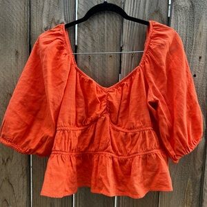 3/4 sleeve linen blouse